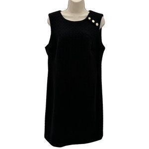 Cappagallo Womens Black Thick Textured Sleeveless Shift Dress Size 8